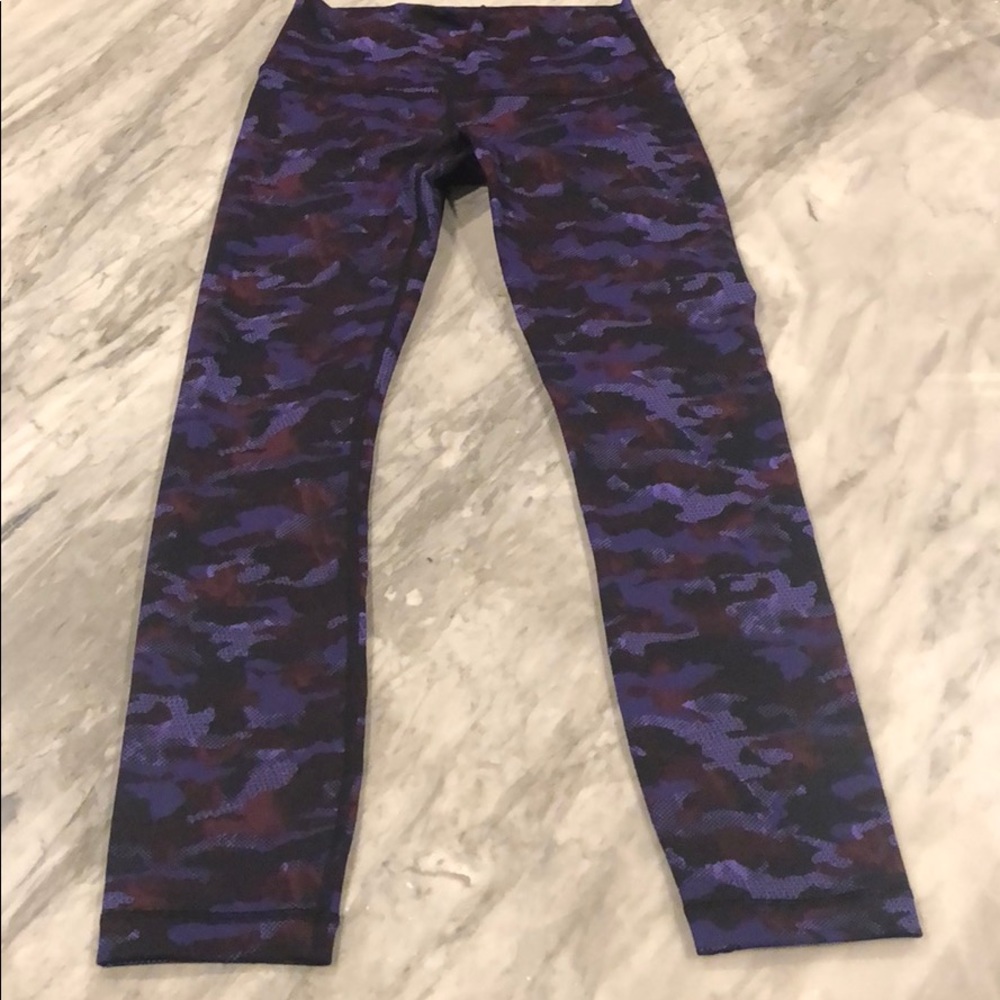 Lululemon Wunder Under purple camo legging